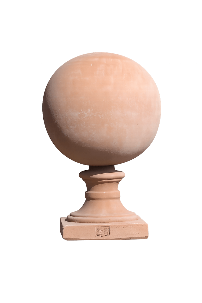 Boule décorative sur socle en terre cuite d’Impruneta